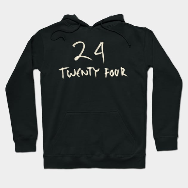 Hand Drawn Letter Number 24 Twenty Four Hoodie by Saestu Mbathi